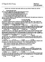Ôn tập các phương pháp điều chế kim loại trích trong các đề thi THPT Quốc gia môn Hóa học - Nguyễn Hữu Trọng